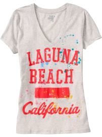 Women's Paint-Splatter Graphic V-Neck Tees