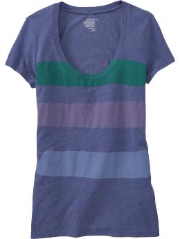Women's Painted-Stripe Jersey Tees