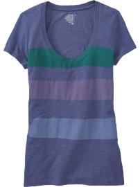 Women's Painted-Stripe Jersey Tees