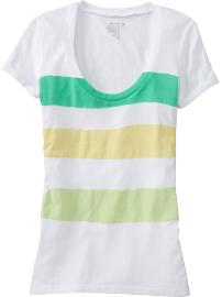 Women's Painted-Stripe Jersey Tees