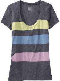 Women's Painted-Stripe Jersey Tees