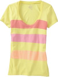 Women's Painted-Stripe Jersey Tees