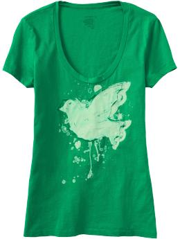 Womens Painted Symbol Appliqué Tee Womens Painted Symbol Appliqué Tee