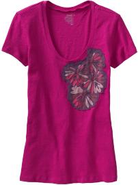 Women's Slub-Knit Jersey Applique Tops