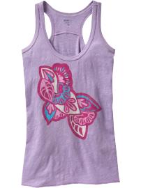 Women's Slub-Knit Floral-Graphic Tanks