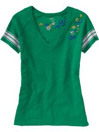Women's Embroidered Team-Style Graphic Tees