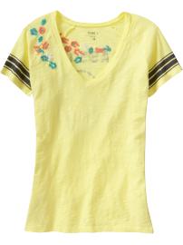 Women's Embroidered Team-Style Graphic Tees