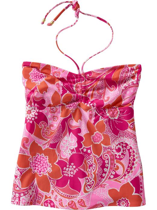 Old Navy Womens Floral-Print Bandeau Tankinis