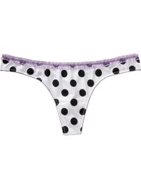 Women's Printed Lace-Trim Thongs