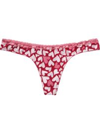 Women's Printed Lace-Trim Thongs