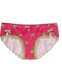 Women's Heart-Print Lace-Trim Hipster Underwear