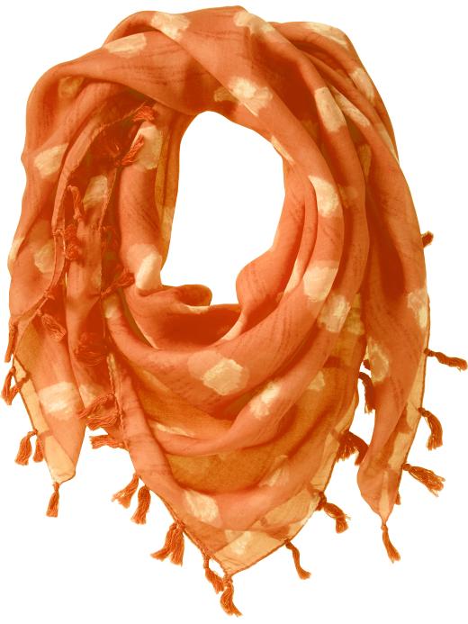 Old Navy Womens Polka-Dot Silk-Blend Scarves