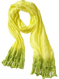 Women's Embroidered-Eyelet Scarves