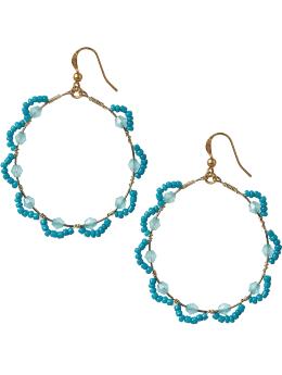 Women's Seed-Bead Hoop Earrings