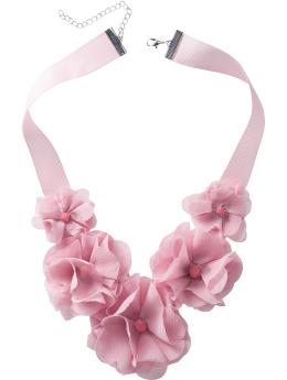Women's Tulle-Flower Ribbon Necklaces