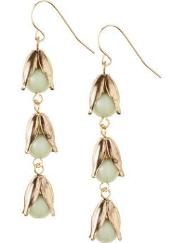 Women's Flower Bud Drop Earrings