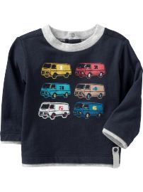 Layered Transportation Tees for Baby