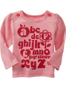 Striped Flower-Graphic Tees for Baby