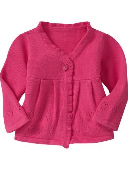 Heart-Pointelle Cardigans for Baby