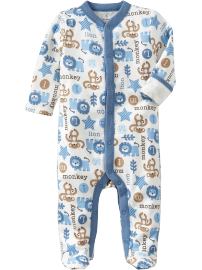 Printed Footed One-Pieces for Baby