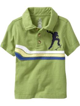 Sports-Graphic Appliqu� Polos for Baby