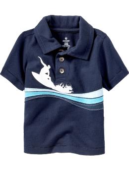 Sports-Graphic Appliqu� Polos for Baby