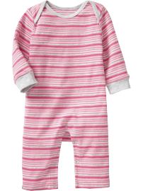 Pink Striped Jersey One-Pieces for Baby