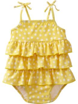 Ruffled Polka Dot Swimsuits for Baby