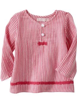 Printed Crochet-Trim Tunics for Baby