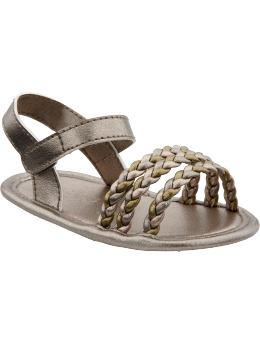 Braided Metallic Sandals for Baby