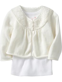 Crochet-Trim Cardigans for Baby