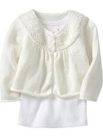 Crochet-Trim Cardigans for Baby