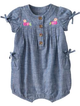 Chambray Bubble One-Pieces for Baby