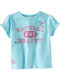 Floral-Graphic Tees for Baby