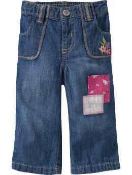 Embroidered Patch Boot-Cut Jeans for Baby