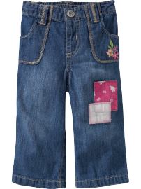 Embroidered Patch Boot-Cut Jeans for Baby