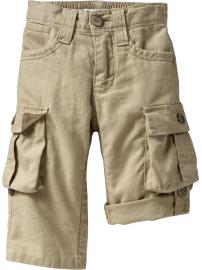 Linen-Blend Roll-Up Cargos for Baby