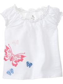 Embroidered-Butterfly Tops for Baby