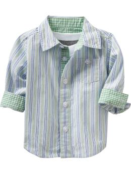 Pastel-Stripe Oxford Shirts for Baby