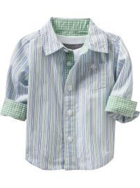Pastel-Stripe Oxford Shirts for Baby