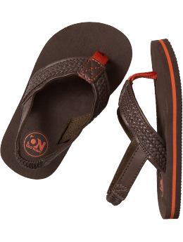 Braided Faux-Leather Flip-Flops for Baby