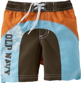 Color-Blocked Graphic Swim Trunks for Baby