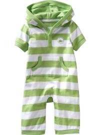 Striped Hooded One-Pieces for Baby