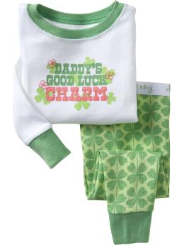 Shamrock-Print Sleep Sets for Baby