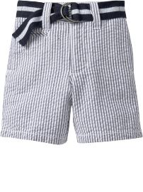 Belted Seersucker Shorts for Baby