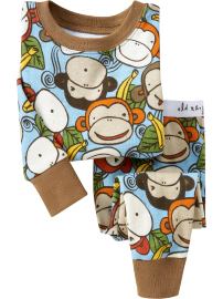 Monkey-Print Sleep Sets for Baby