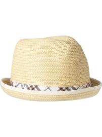 Banded Straw Fedora for Baby