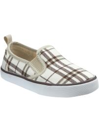 Plaid Canvas Slip-Ons for Baby