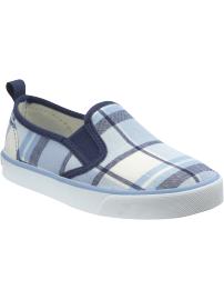 Plaid Canvas Slip-Ons for Baby