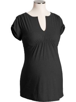 Maternity Jersey Tab-Sleeve Tops